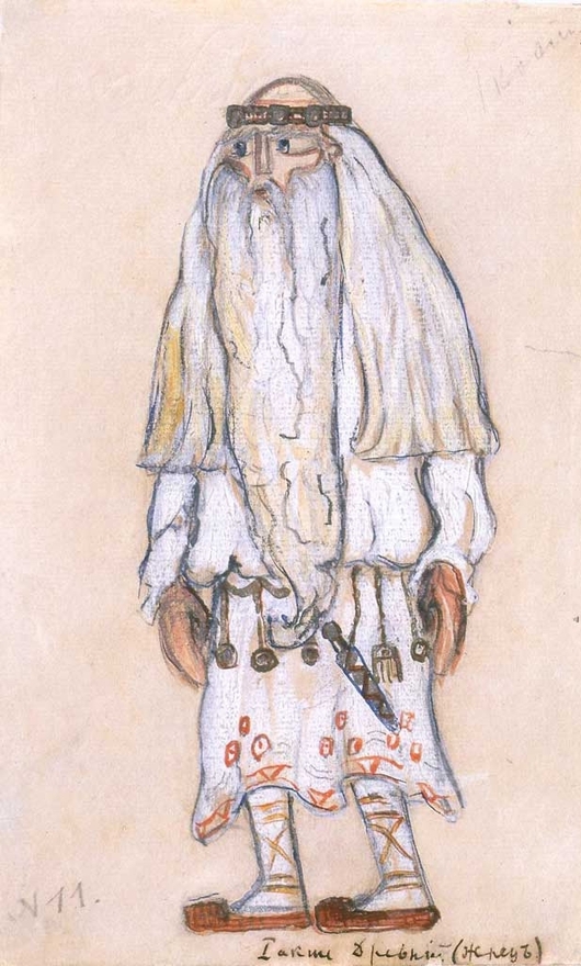 Эскиз костюма к балету И.Стравинского «Весна священная» (1910-1913), Николай Рерих