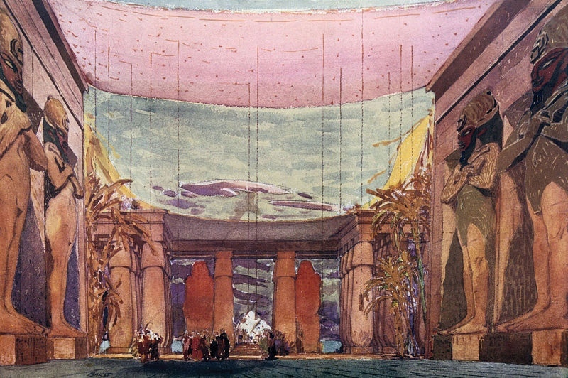 Эскиз декорации к балету А.Аренского «Клеопатра» (1910), Лев Бакст