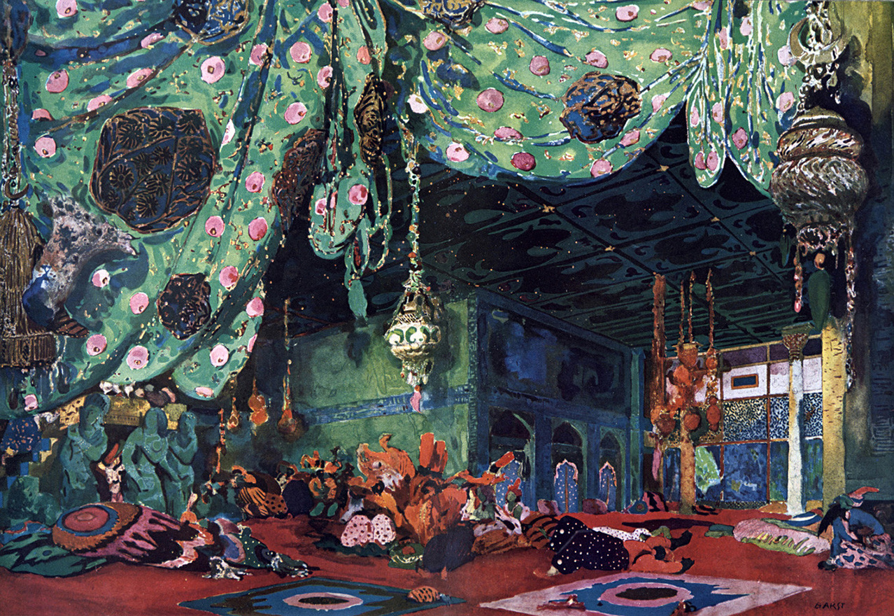 Эскиз декорации к балету «Шехерезада» (1910), Лев Бакст